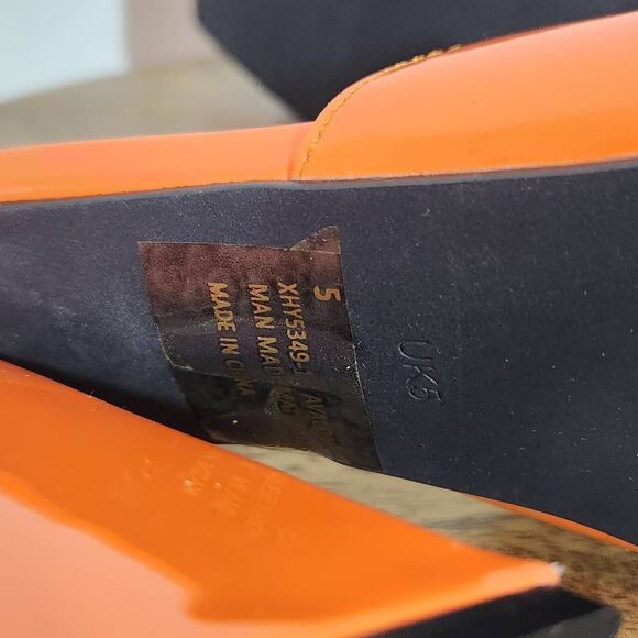 Ego Orange Open-Toe Heels Size 7 Ego Modern Orange Heels - Picture 7 of 10